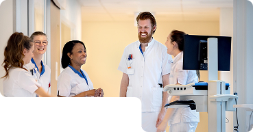 A group of doctors gathered togehter